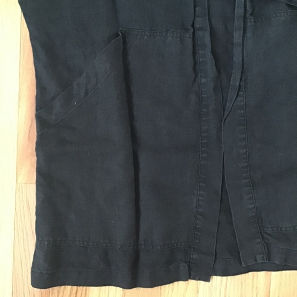 🚀SOLD ON INSTA🚀 Ozma Of California Black Linen Jacket/Robe -MED- Deiji Studios - Picture 5 of 11